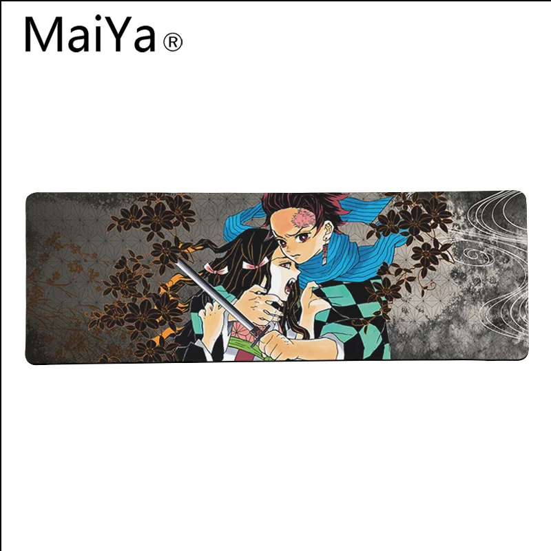 Lock Edge 40X90cm Maiya высокое качество Demon Slayer Kimetsu no Yaiba DIY дизайн игровой с узором коврик для мыши большой коврик для мыши клавиатуры коврик - Цвет: Lock Edge 40X90cm