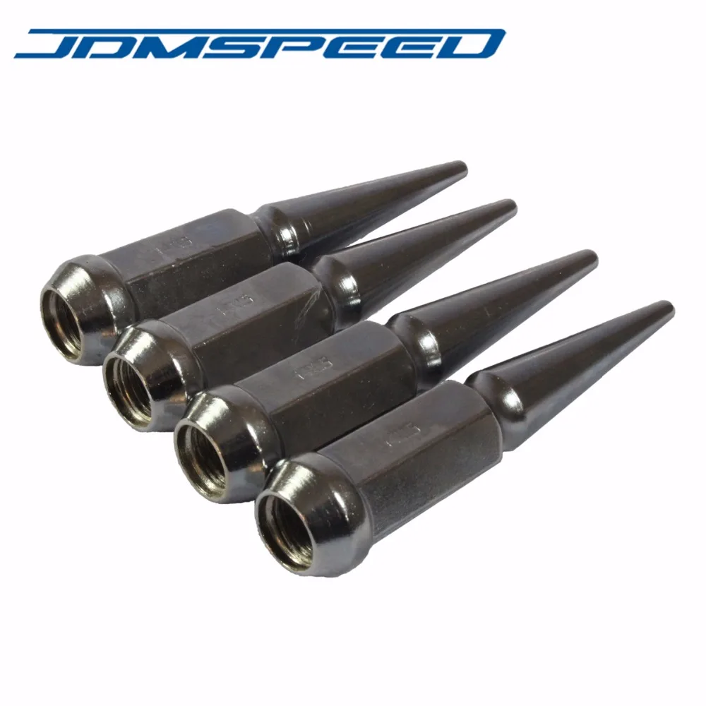 

Free Shipping- JDMSPEED Chrome Spike Lug Nuts 14x1.5 For Chevy Silverado Tahoe 4.4" Tall w/ Key 24 PCS