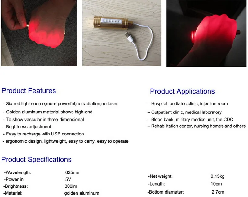 USB перезаряжаемые взрослые и дети подходит для просмотра Вены лампы для витрины изображения найти вены медицинские вены Finder