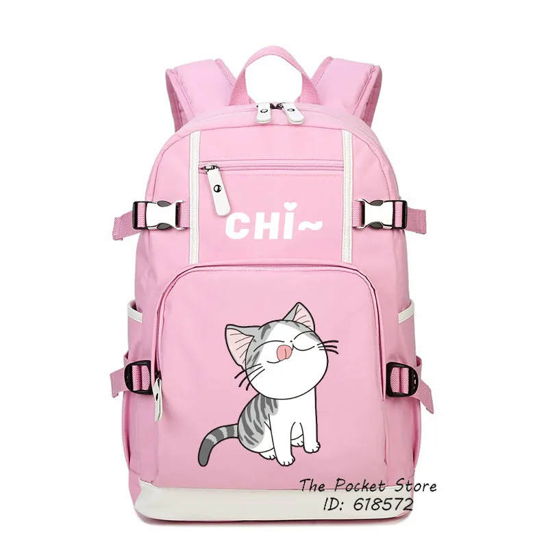 Женский рюкзак Kawaii Cat, милый домашний рюкзак Chi's, тканевый школьный рюкзак Chi Cat, розовый рюкзак для путешествий