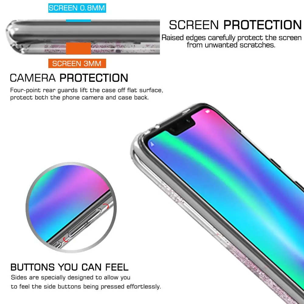 Чехол для Honor 8C с динамическим зыбучим песком и жидким блеском чехлы чехол из ТПУ
