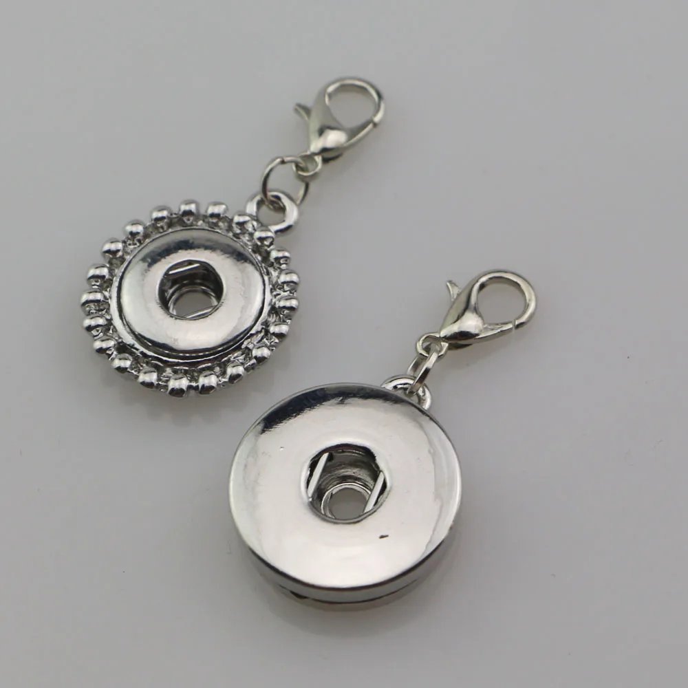 

Factory Wholesale 60Pcs Mix 18mm/12mm Interchangeable Metal Silver Diy Snap Charms For Diy Snap Button Jewelry Findings