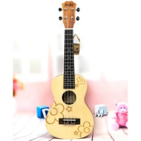 23 concert spruce small flowers ukulele 4 strings ukelele hawaii mini small guita travel acoustic guitar uke concert
