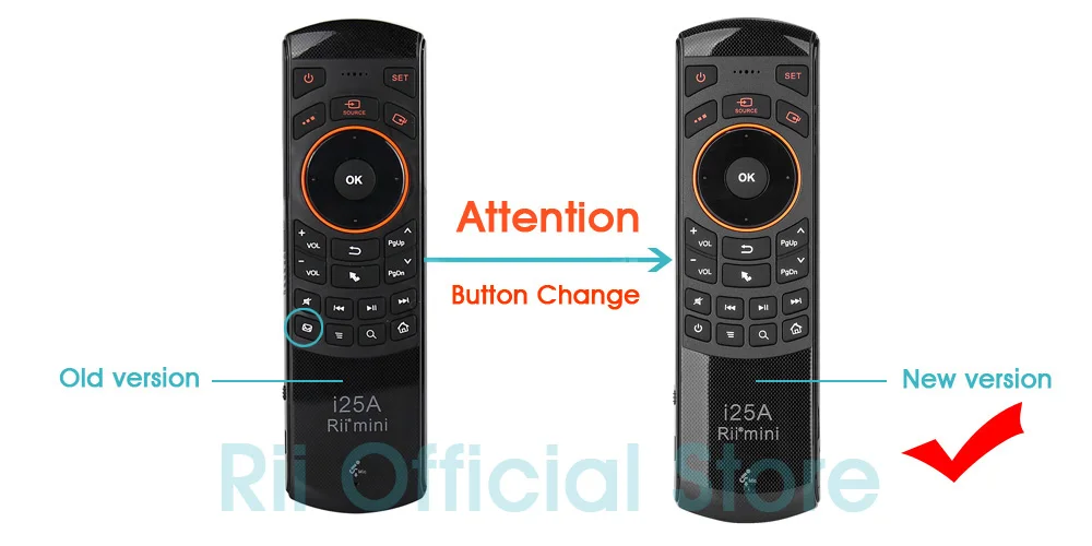 Rii i25A 2,4G мини клавиатура Air mouse пульт дистанционного управления с разъемом для наушников для Smart tv Android tv Box Fire tv