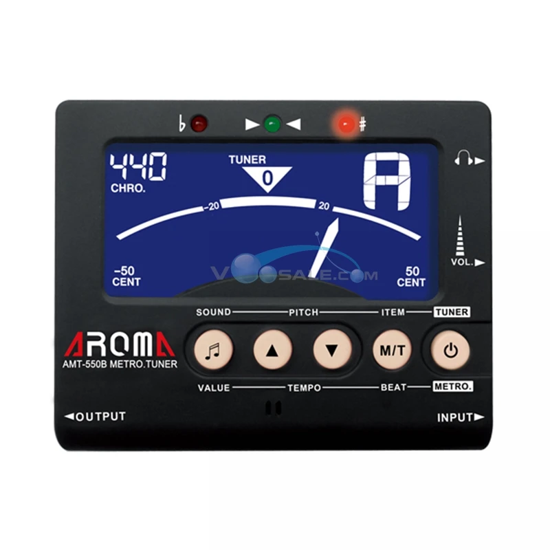 AMT-550B Aroma Metro-tuner Metronome Tuner and Tone Generator 3 in 1 AMT550B Loud Sound Guitar Accessories | Спорт и развлечения