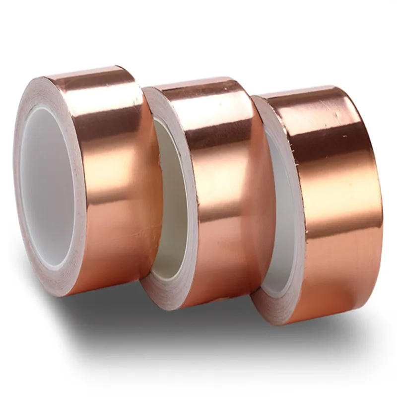 

Best Selling 20m Electrical Tape Single Conductive Copper Foil Tape With 5/6/8/10/12/15mm Width EMI Shielding Heat Resist Tape