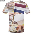 Мужская футболка с принтом голландского флага KYKU, повседневная Готическая Футболка с принтом денег, летняя одежда в стиле Харадзюку, 2019