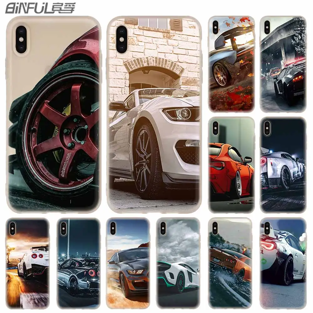 Чехлы для телефонов силиконовый мягкий чехол iPhone 11 Pro X XS Max XR 6 6S 7 8 Plus 5 4S SE Car Speed