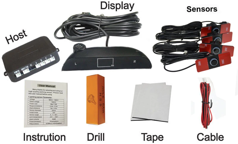 Бесплатная доставка 13 мм светодиодный ная парковочная система с датчиком
