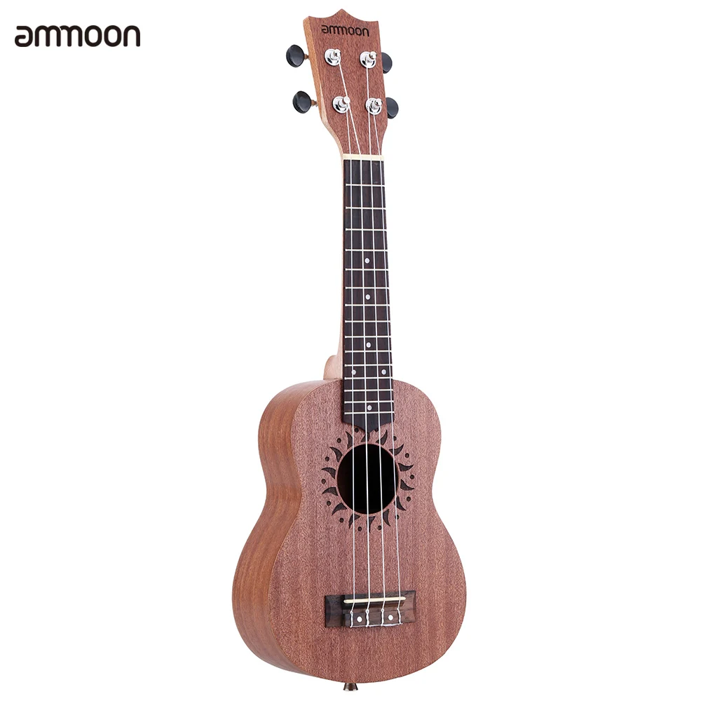 Акустическая укулеле Сапеле ammoon Ukelele 21 дюйм 4 струны гавайская гитара струнный