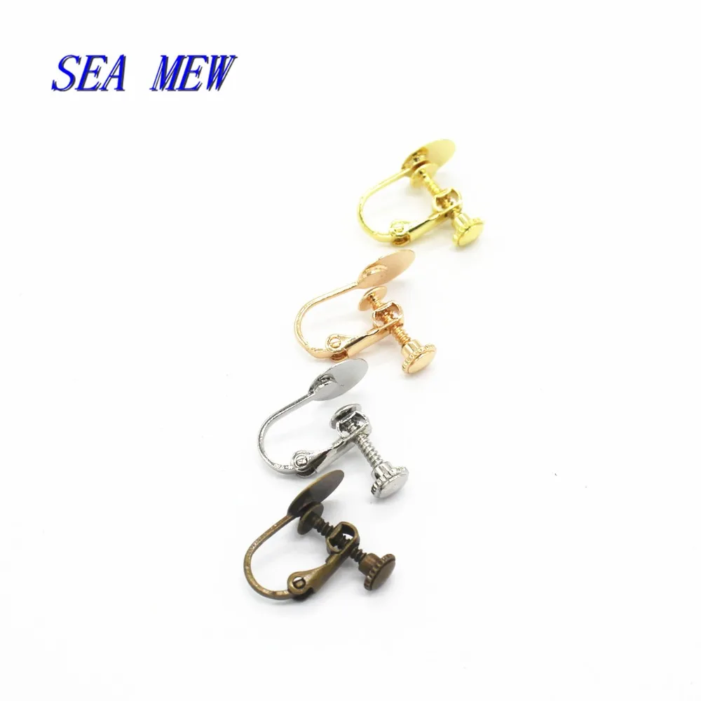 Серьги клипсы с плоским основанием 14 х17 мм 20 шт. 5 цветов|base setting|base earringsear clip base |
