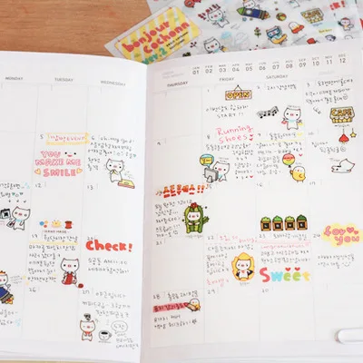 6 шт. прозрачный Органайзер из ПВХ в виде свиньи|planner stickers|diary stickerscalendar diary |