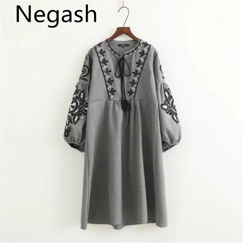 Женское платье с цветочной вышивкой Negash винтажное в стиле бохо завязками и