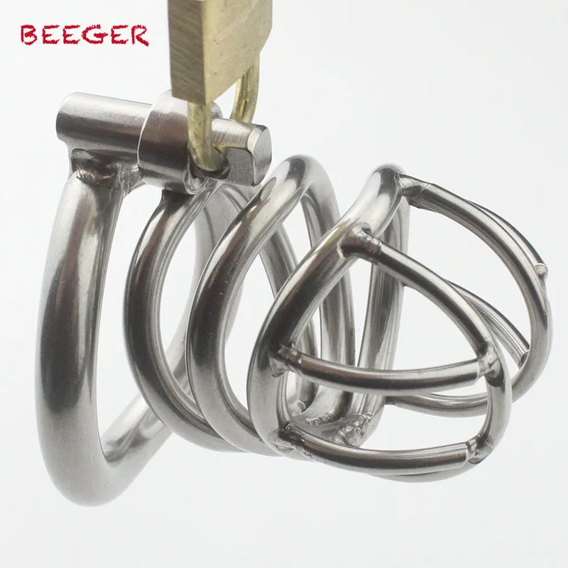 Мужской Целомудрие устройство с дугообразное кольцо петуха из нержавеющей стали