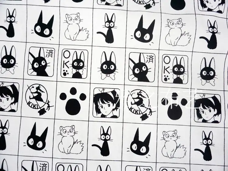 Японский мультфильм Kiki услуги доставки холст ткань Япония мультфильм EARTHMAGIC хлопок ткань для ткани детская сумка DIY ручной работы