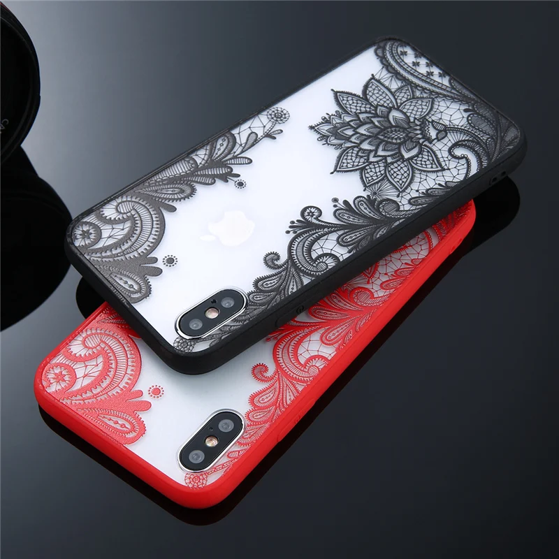 Moskado чехол для iPhone X 8 7 6 S Plus 5S SE сексуальное кружевное Мандала хенна цветочным