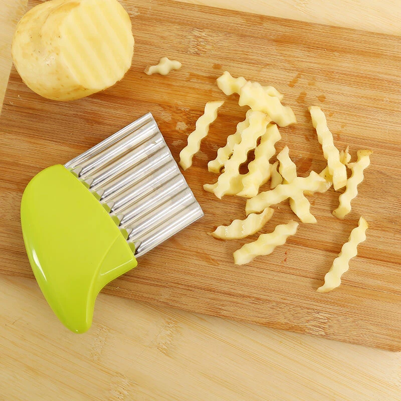 1pcs French Fries Cutter Vegetable Potato Chips Making Peeler Wavy Edged Knife Fruit Shredder Slicer Kitchen Tool | Дом и сад