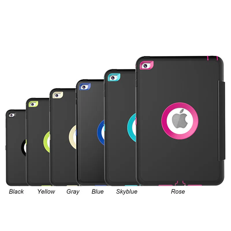 

Case For apple ipad mini 4 Kids Safe Shockproof TPU Stand Cover for ipad mini4 tablet 360 full protection