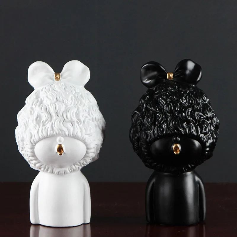 Nordic Style Simple Desktop Cute Loli Resin Figurines Home Furnishing Crafts Decoration Livingroom Office Cafe Boy Ornaments Art | Дом и сад