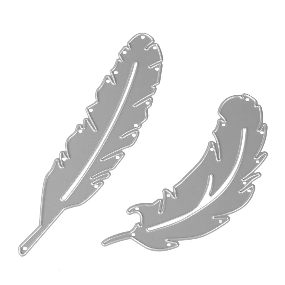 2 шт. металлические перья для скрапбукинга DIY трафареты фотоальбом декоративное