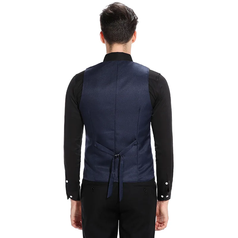 Осень 2018 г. для мужчин новый костюм жилет Мода короткое пальто в формальном стиле