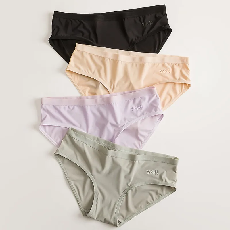 Женские шелковые трусики мягкое удобное нижнее белье бесшовное воздушное с
