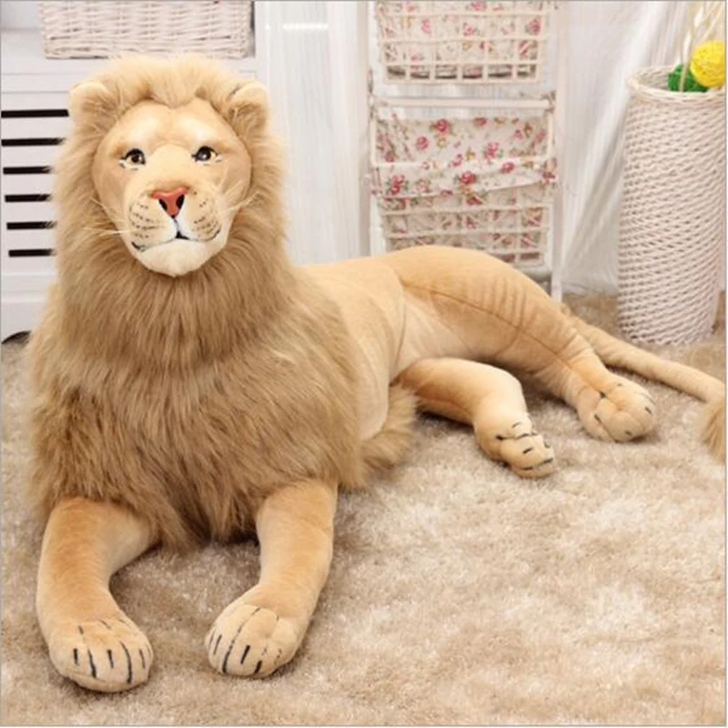 

simulation lion doll, large 130cm prone lion plush toy soft pillow birthday gift h2879