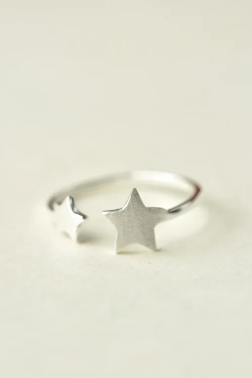 Новое поступление Оригинальные Серебряные Открытые Кольца со звездой для женщин