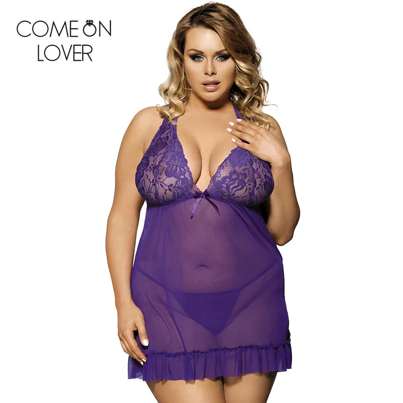 Comeonlover Для женщин сексуальные babydoll женское нижнее белье новое размера плюс 5XL/6XL/7XL