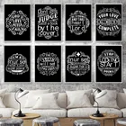 Черно-белая Мотивационная буква цитаты настенная Картина на холсте скандинавские постеры и принты настенные картины для декора гостиной