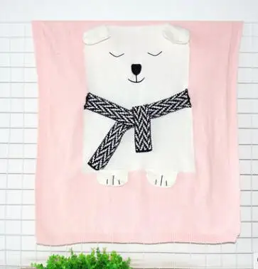 Pink Autumn Baby Toddler FOX Bedding Newborn Knitted Baby Blanket Wrap Soft Blankets Fashion Brand Swaddling Kids Gift Girls Blankets - Цвет: Pink