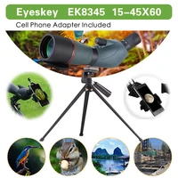 eyeskey angled 15 45x60 waterproof zoom spotting scopes wtripod phone adapter bracket for birding watching hunting