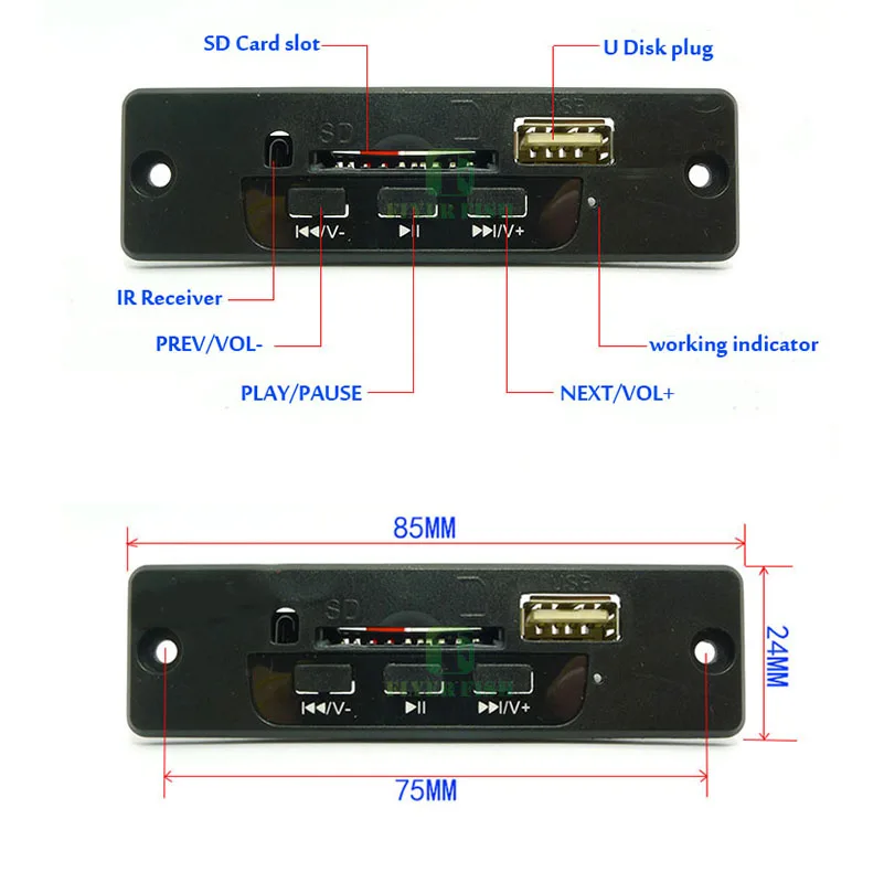 DIY Bluetooth динамик модуль 5 в FLAC MP3 плеер декодер доска Аудио декодирование светодиодный 3 Вт+ 3 Вт усилитель стерео с пультом дистанционного управления