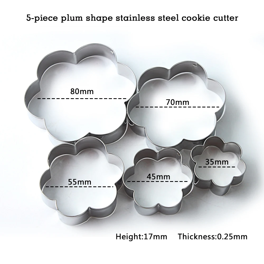 5 шт./компл. Круглый/Сердце/цветок/звезда Печенье Шоколадный нож Штамп Новый год