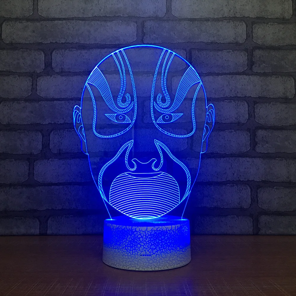 Пекинская опера LED ночник 7 цветов Изменение Настольная лампа фигурки для
