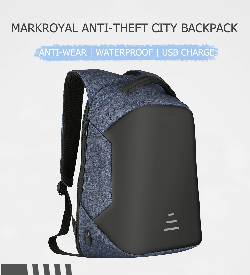 MARKROYAL Anti-theft мужской рюкзак для ноутбука 15,6 дюймов внешний USB школьный рюкзак сумка большой емкости городской водостойкий Mochila