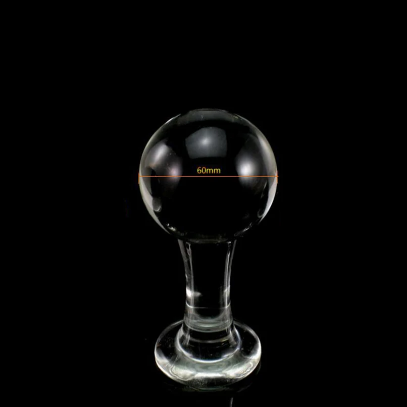 Большой размер большая голова из пирекс стекла Анальная пробка бусины кристалл