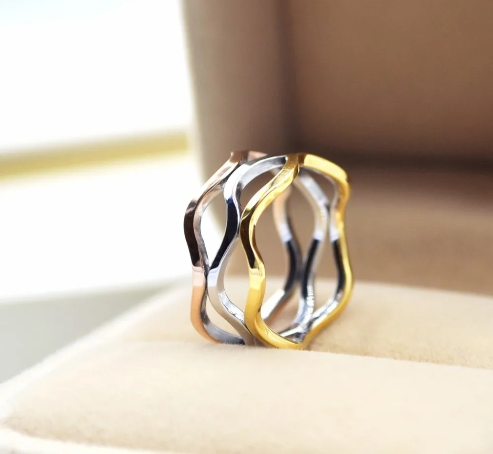 Martick европейские брендовые простые Стильные Кольца цвета розового золота в форме