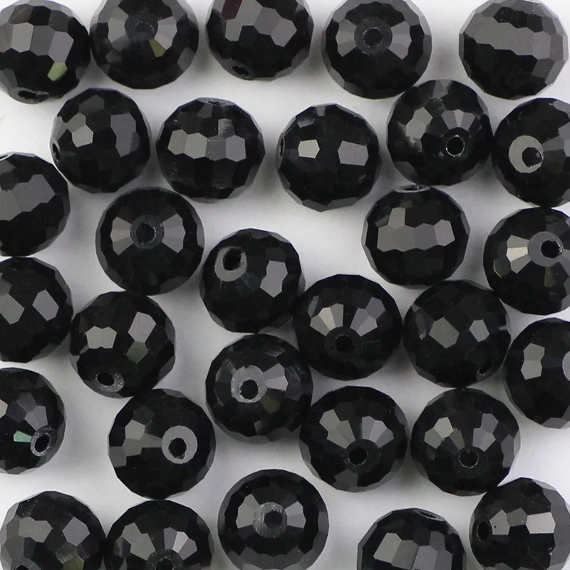 Black WLYeeS 10 мм 30 шт Австрийские 96 граненые футбольные хрустальные бусины AB цветные стеклянные бусины для изготовления ювелирных изделий, сережек, браслетов своими руками - Цвет: Black