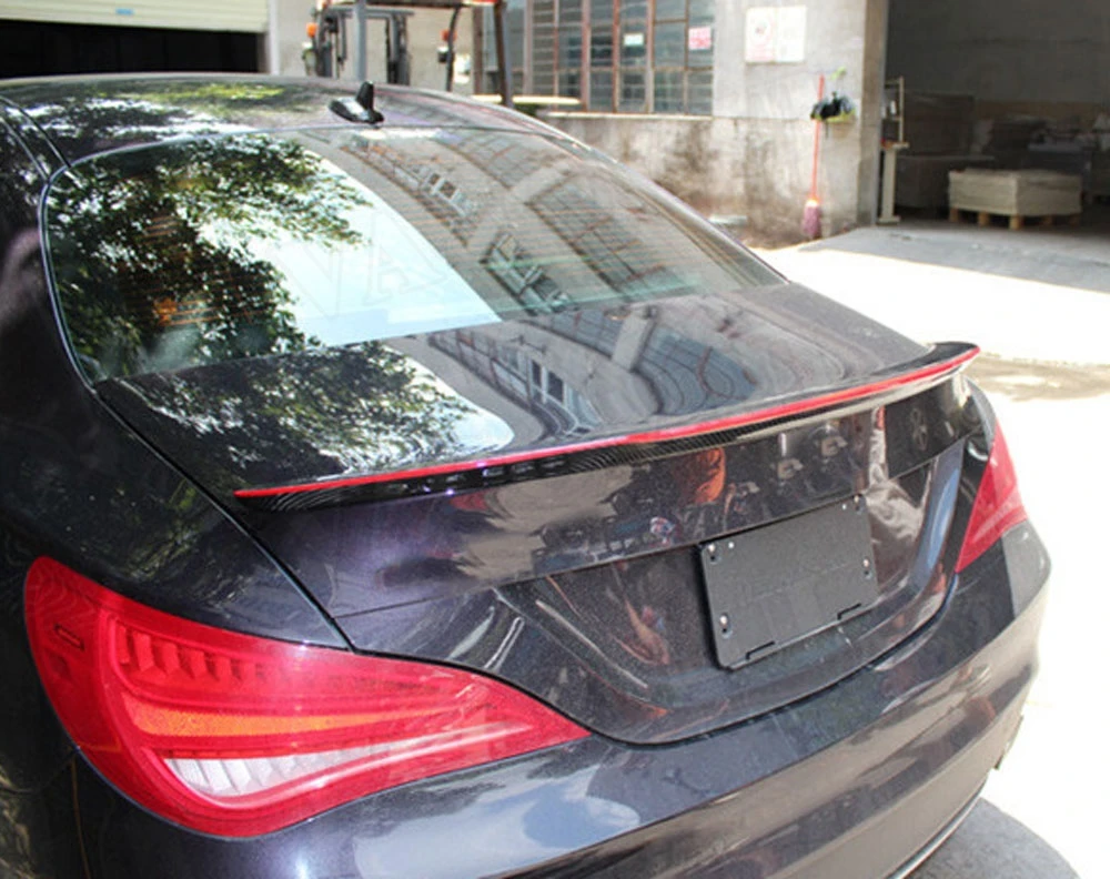 Для Cla W117 задний спойлер с красной линией для Benz Cla Class CLA180 200 220 250 CLA45 сзади загрузки утка крылья 2013-19 стайлинга автомобилей