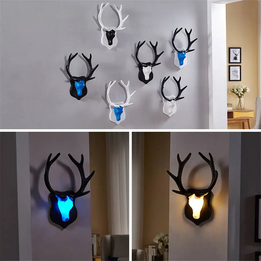 Настенный светодиодный светильник в стиле арт деко с головой оленя для ktv бара