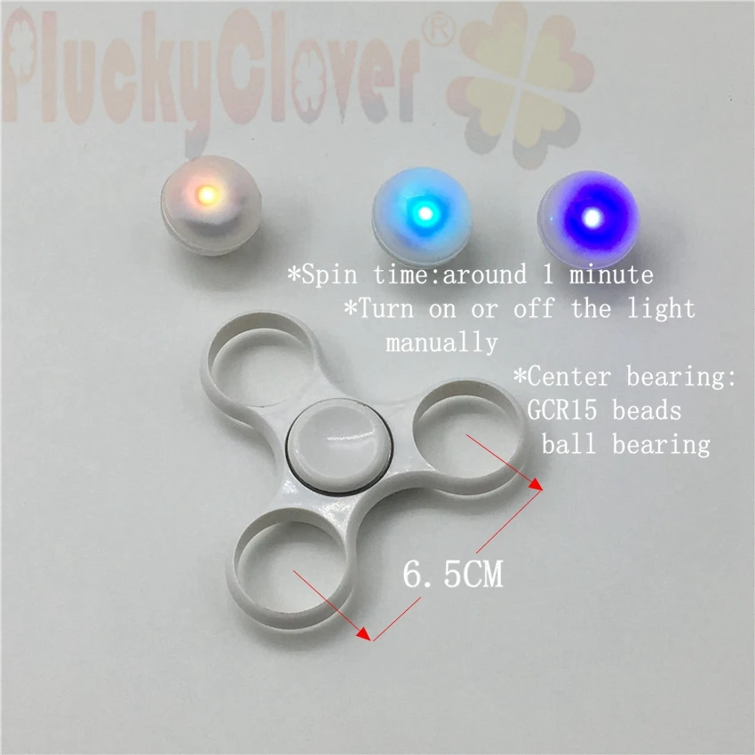 1 шт. Черный ABS Tri-spinner керамический центральный подшипник светодиодный Спиннер светящаяся игрушка-Лидер продаж, спинер, антистресс, EDC Figet Spiner