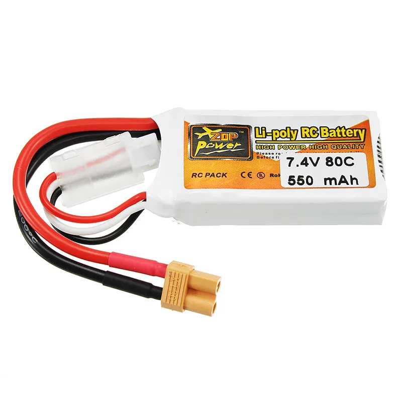 Перезаряжаемые Lipo Батарея ZOP Мощность 7 4 V 550 мА/ч 80C 2 S XT30 штепсельной вилки| |