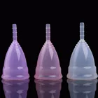 Практичная Мягкая силиконовая менструальная чашка большого размера, три цвета, Прямая поставка, оптовая продажа