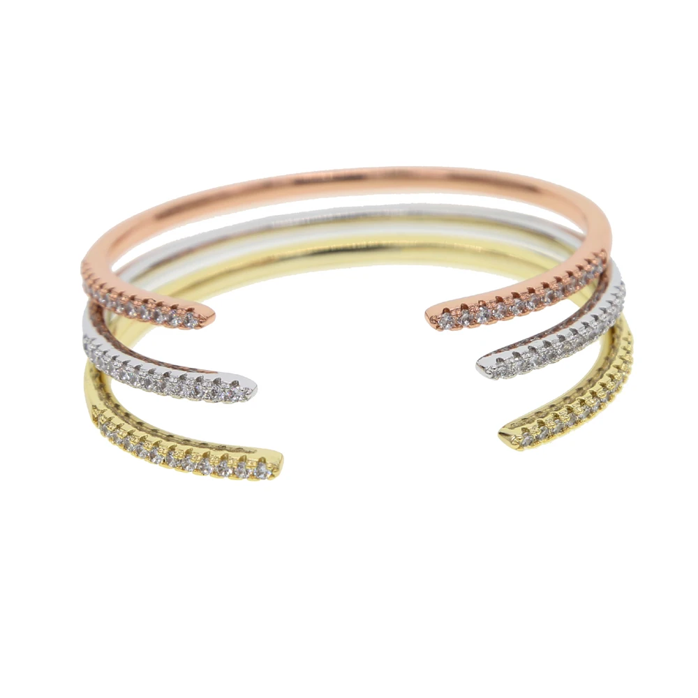 Шикарный AAA кубический цирконий cz проложенный элегантный браслет с открытой