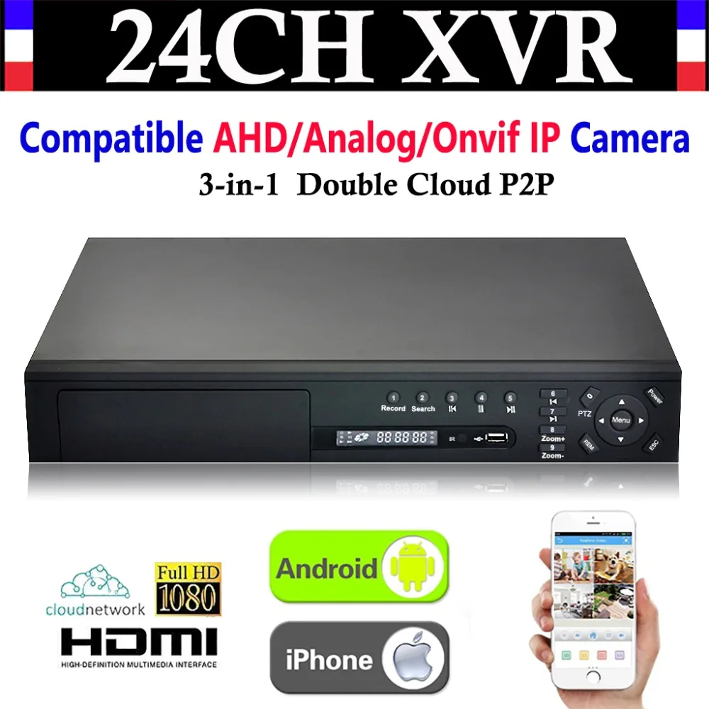 Видеорегистратор NVR AHD 3 в 1 24 канала HD 1080P 4 порта HDD DVR + 1080N|ahd dvr|cameras cameracamera ip |
