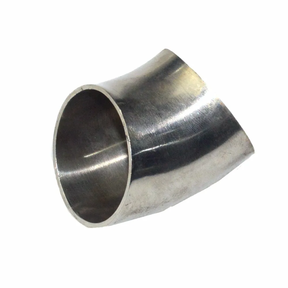 

57mm - 108mm OD 304 Stainless Steel Sanitary Weld 45 Degree Elbow Pipe Fitting Homebrew