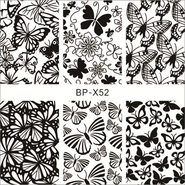BP-X52 BORN PRETTY 1 шт. прямоугольный шаблон для штампов перо стрелы пластина с изображениями для нейл-арта - Цвет: BP-X52