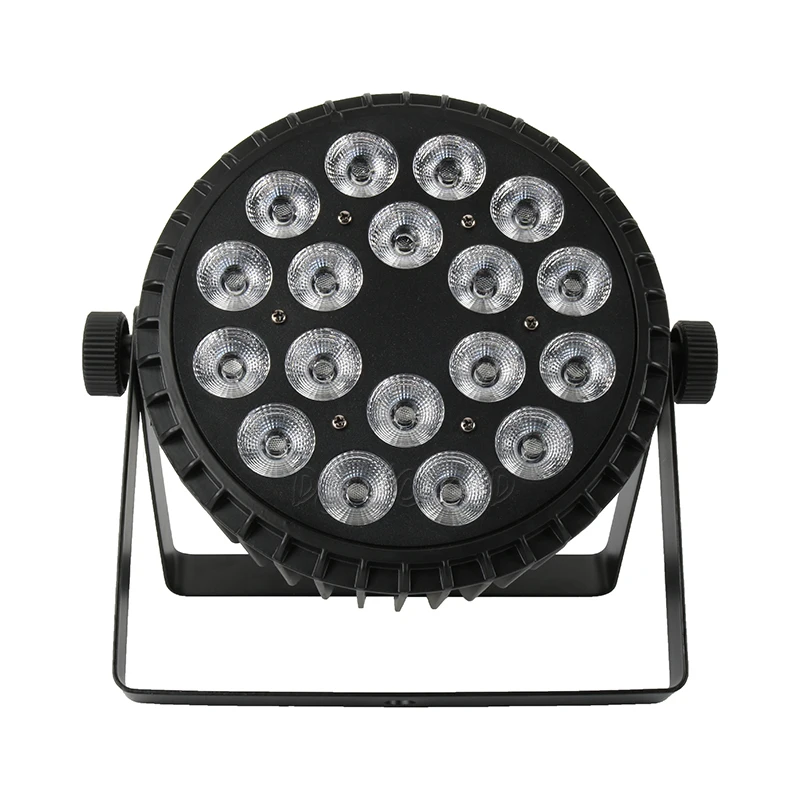 Djworld Высокое качество алюминиевый сплав светодиодный плоский Par 18x18 Вт 6в1 DJ Par DMX 512 свет для Dj диско-шар вечерние световые шоу танец