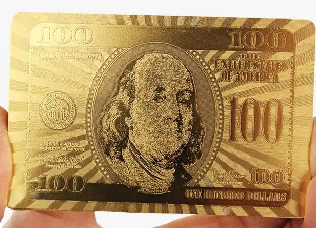 Dollar Золотые игральные карты золотой фольги покерный набор евро, доллар сетка Золотая пластиковая фольга покер прочные водостойкие карты - Цвет: Dollar